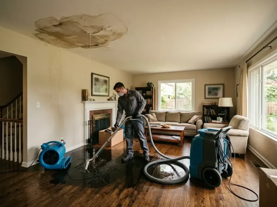 attic-pipe-burst-ceiling-drip-008 — frequently asked questions, Water Damage Restoration & Carpet Care in Jamestown, ND
